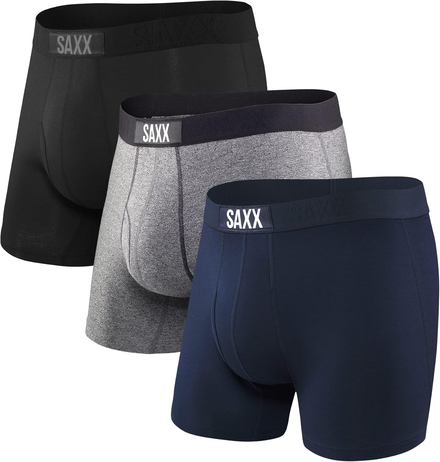 SAXX Men's Underwear with Pouch Ultra Soft Boxer Brief Fly 3 Pack