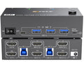8K HDMI KVM Switch Dual Monitor 2 Computers - 8K@60Hz 4K@144Hz