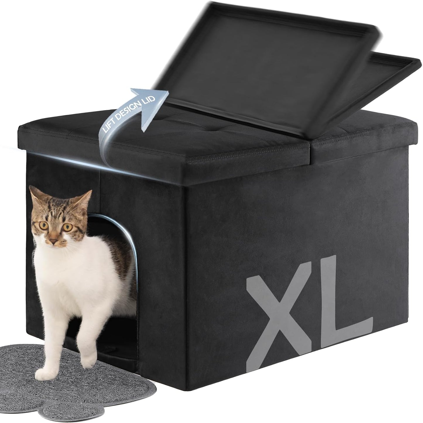 MEEXPAWS Cat Litter Box Enclosure Furniture for Stylish Homes