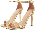 Women's 4 in Stiletto Heels Square Open Toe Ankle Strap - Dressy
