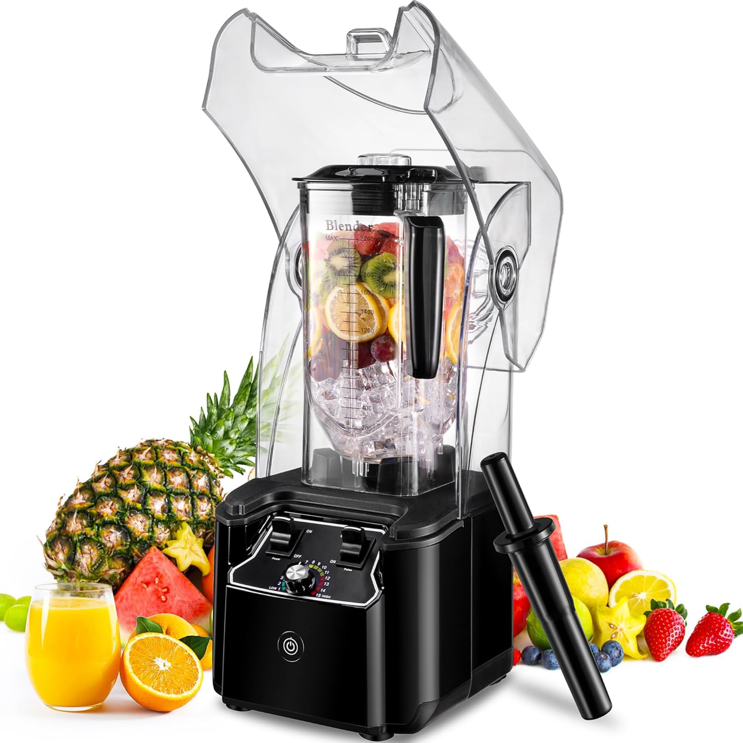 Powerful 2200W Soundproof Blender - Perfect for Smoothies!