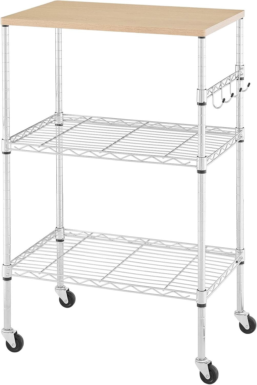 450lbs Capacity Rolling Cart - Adjustable Shelves - Multifunctional Kitchen Storage - BolDuck