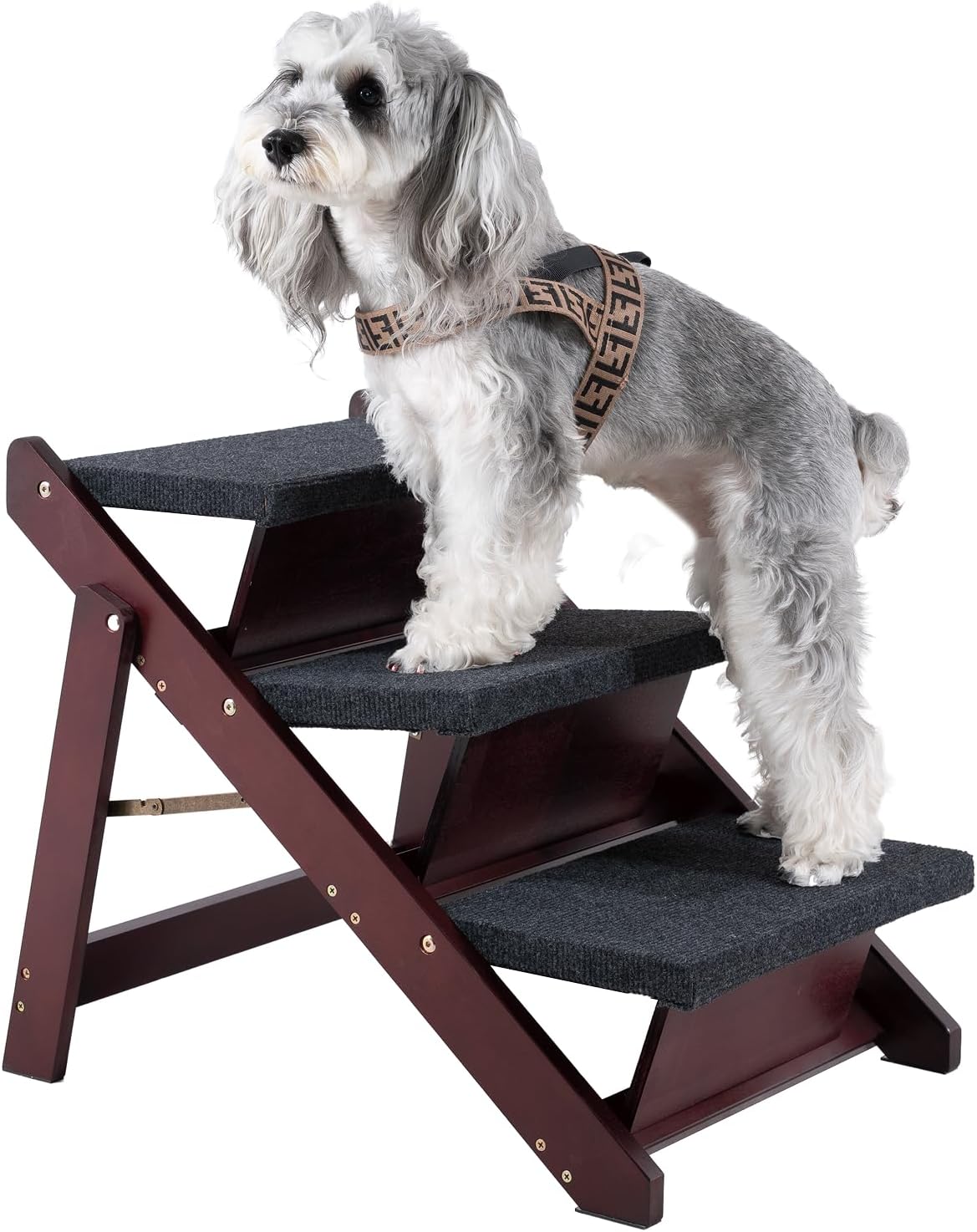 MEWANG Wooden Pet Stairs - 3-in-1 Foldable Ramp for Pets