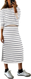 ANRABESS Striped Sweater Midi Skirt Set - Cozy Fall 2025 Look