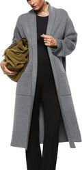 Womens Long Sleeve Maxi Cardigan Open Front Oversized (Style TC4Z)