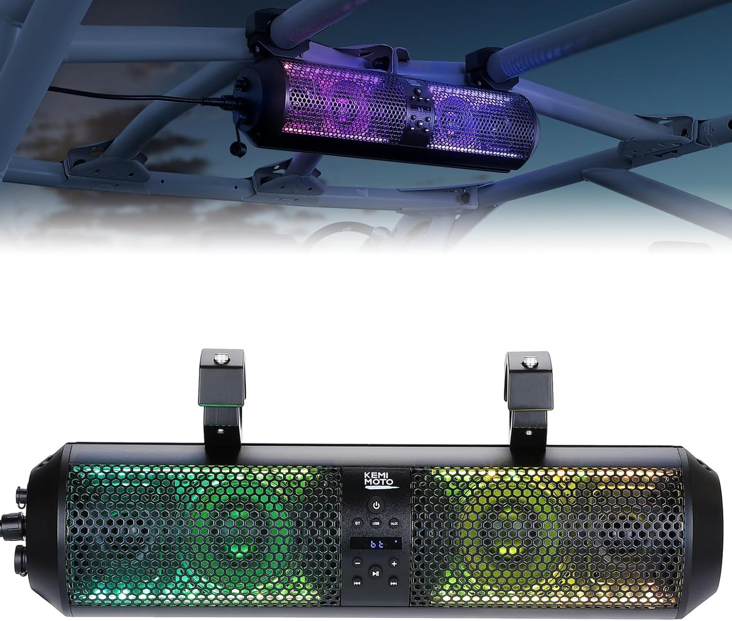KEMIMOTO UTV Sound Bar 18 Inch Bluetooth RGB Speaker System