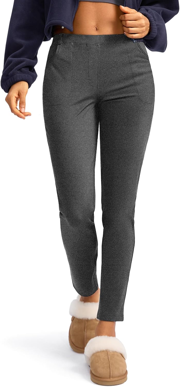 Rammus Women's Fleece Lined Dress Pants for Cold Weather