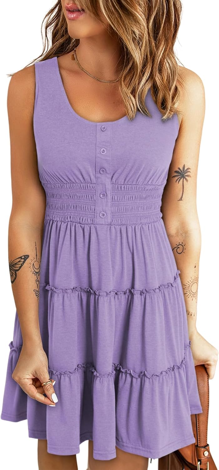 Dokotoo Womens Summer Dresses 2025 Casual Swing Mini Dress