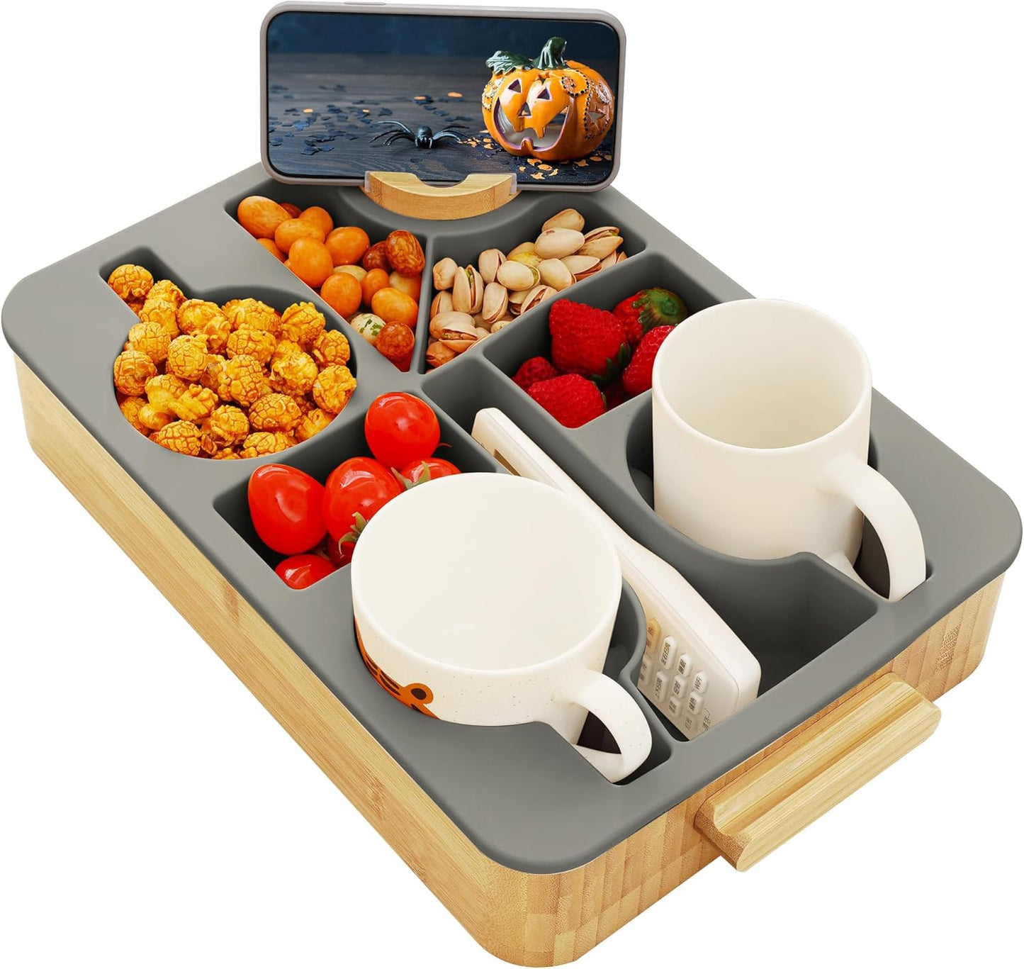 Nnewvante 9-in-1 Bamboo Cup Holder Tray - Organize in Style!