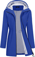 TCOT Rain Jacket for Women Lined Long Trench Waterproof Hooded Coat