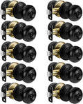 goldenwarm Matte Black Interior Door Knobs with Lock 10 Pack - Privacy