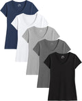 Womens Cotton Stretch V Neck T Shirts - Multi Pack Comfort