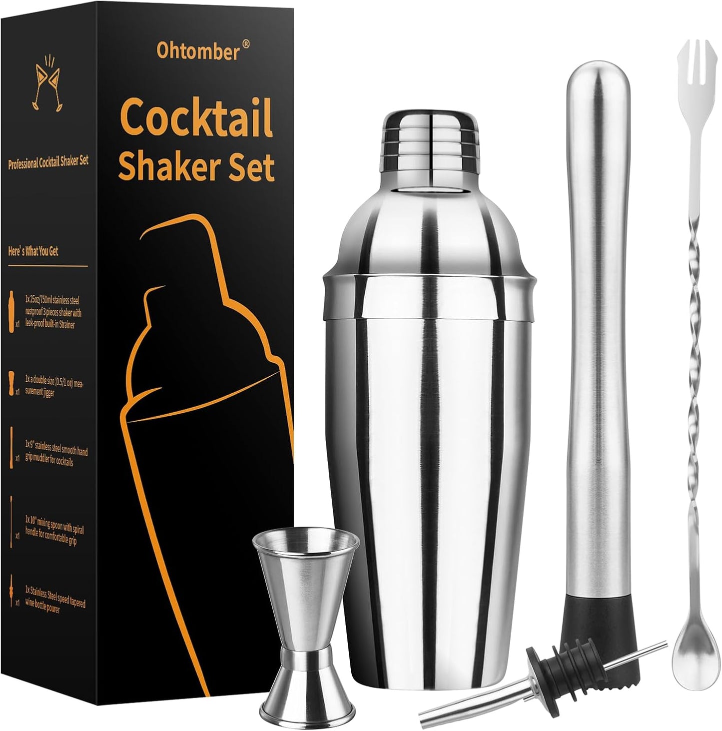 5PCS Cocktail Shaker Set - Perfect Mixology Essentials!