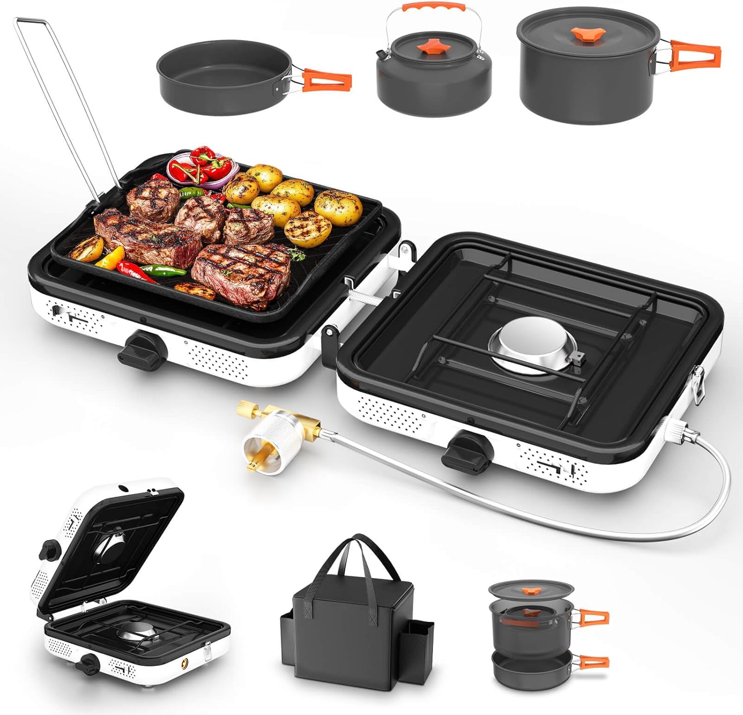 Hisencn Portable 2 Burner Stove Set - Ultimate Outdoor Cooking Kit