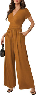 Women Dressy Casual Jumpsuits Elegant High Waist Side Ruched Romper