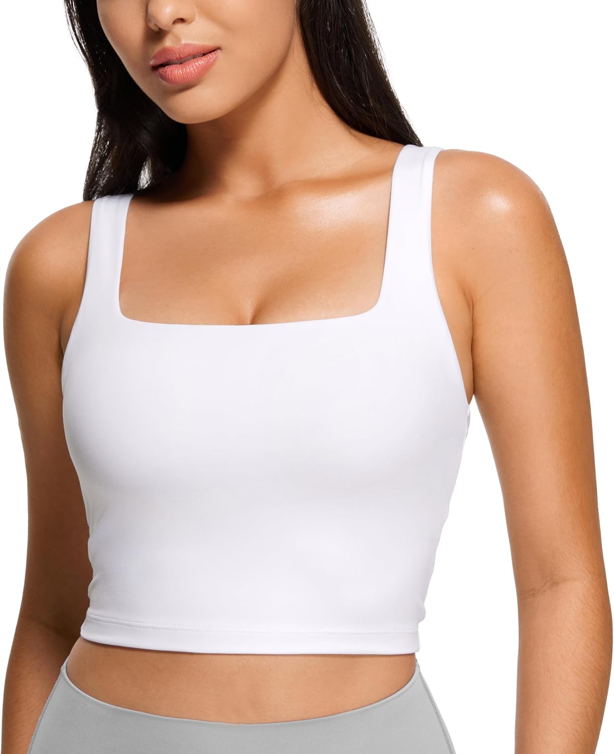 CRZ YOGA Butterluxe Womens Square Neck Longline Sports Bra Review