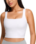 Butterluxe Square Neck Crop Tank Tops for Women - Light Support