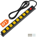 8 Outlet Long Power Strip 2100J Surge Protector - Heavy Duty Metal