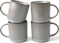 Coffee Mug Set for 4 - Smoky Blue 12 oz Stoneware Mugs