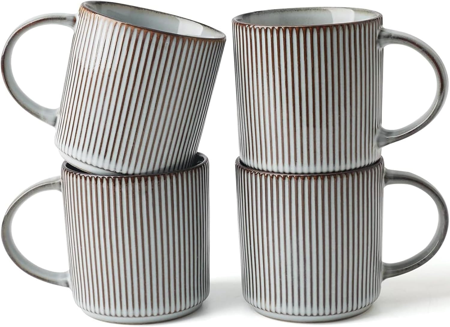 Famiware Coffee Mug Set for 4 - Smoky Blue Ceramic Drinkware