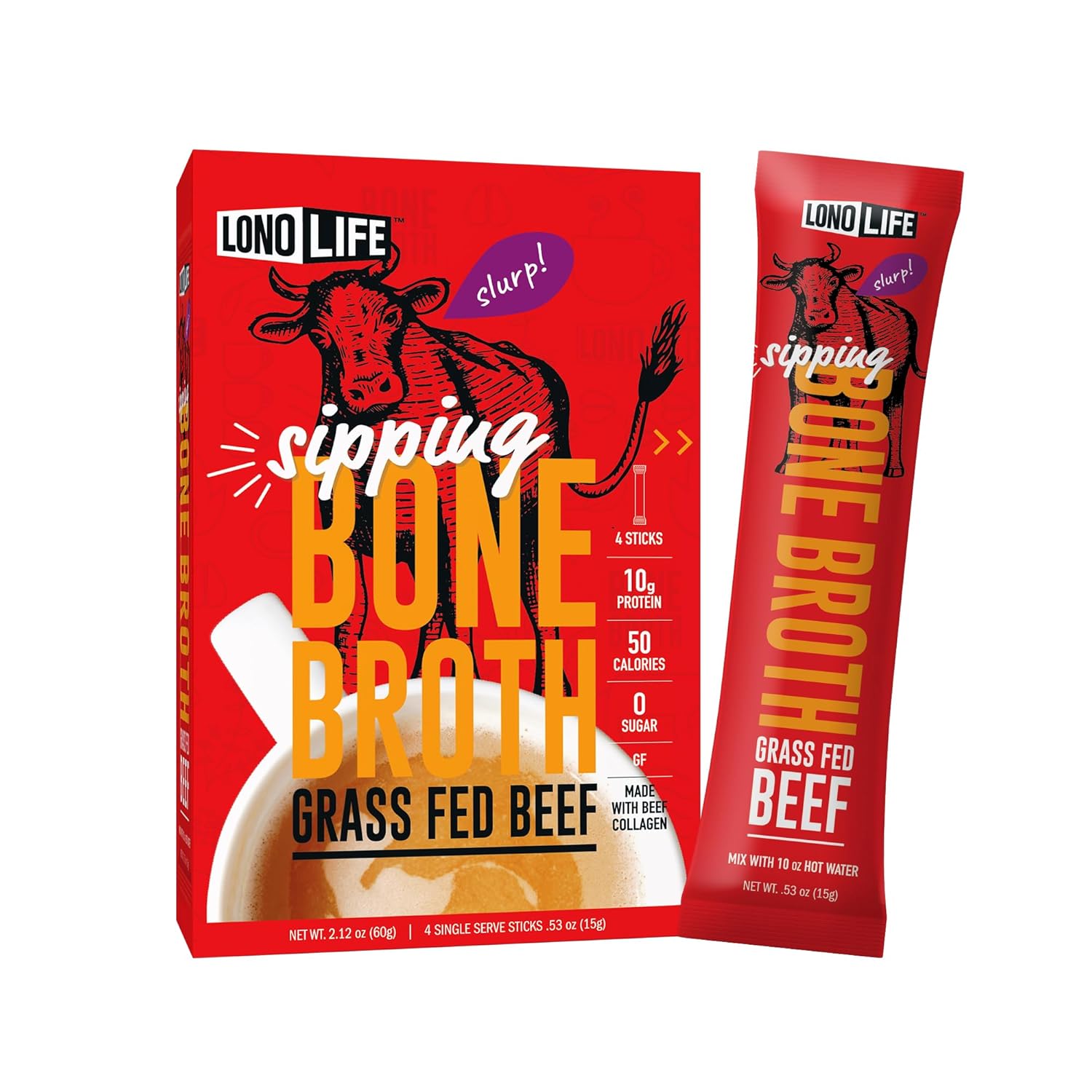 LonoLife Beef Bone Broth Powder Mix for Keto and Paleo Diets