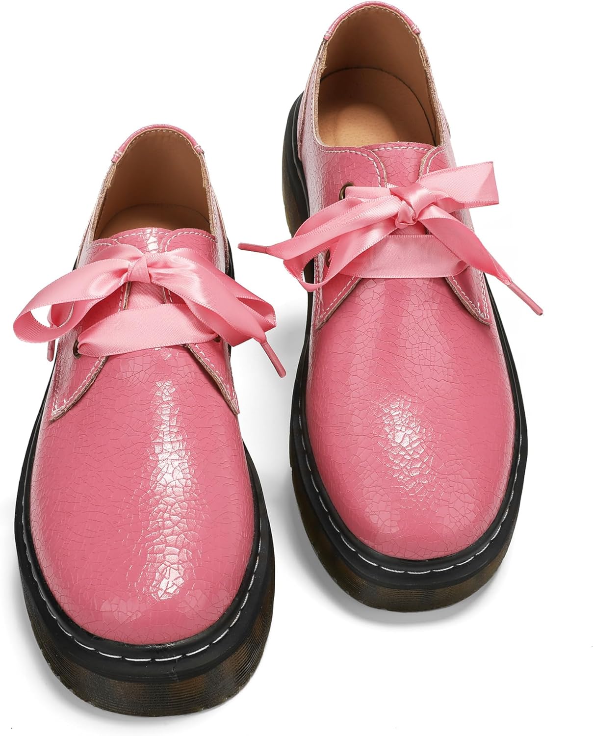 Women Lace-up Platform Chunky Loafers for Business and Casual Wear