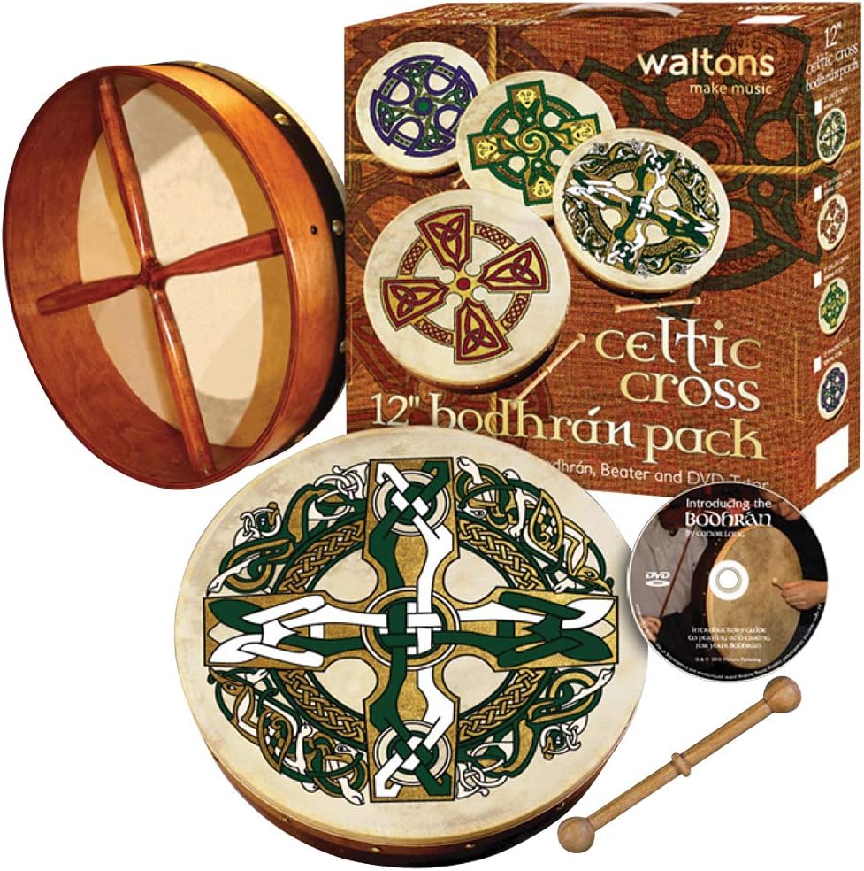 Waltons Bodhran 12 in Handcrafted Irish Instrument for Beginners