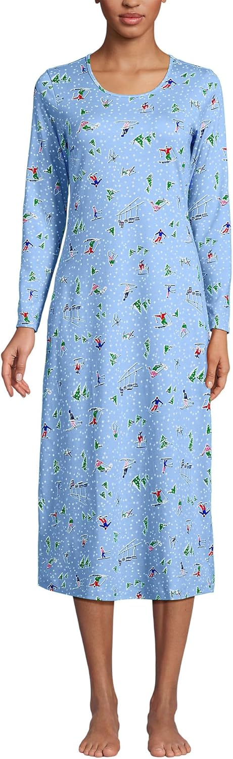 Lands' End Women's Cotton Long Sleeve Midcalf Nightgown Review