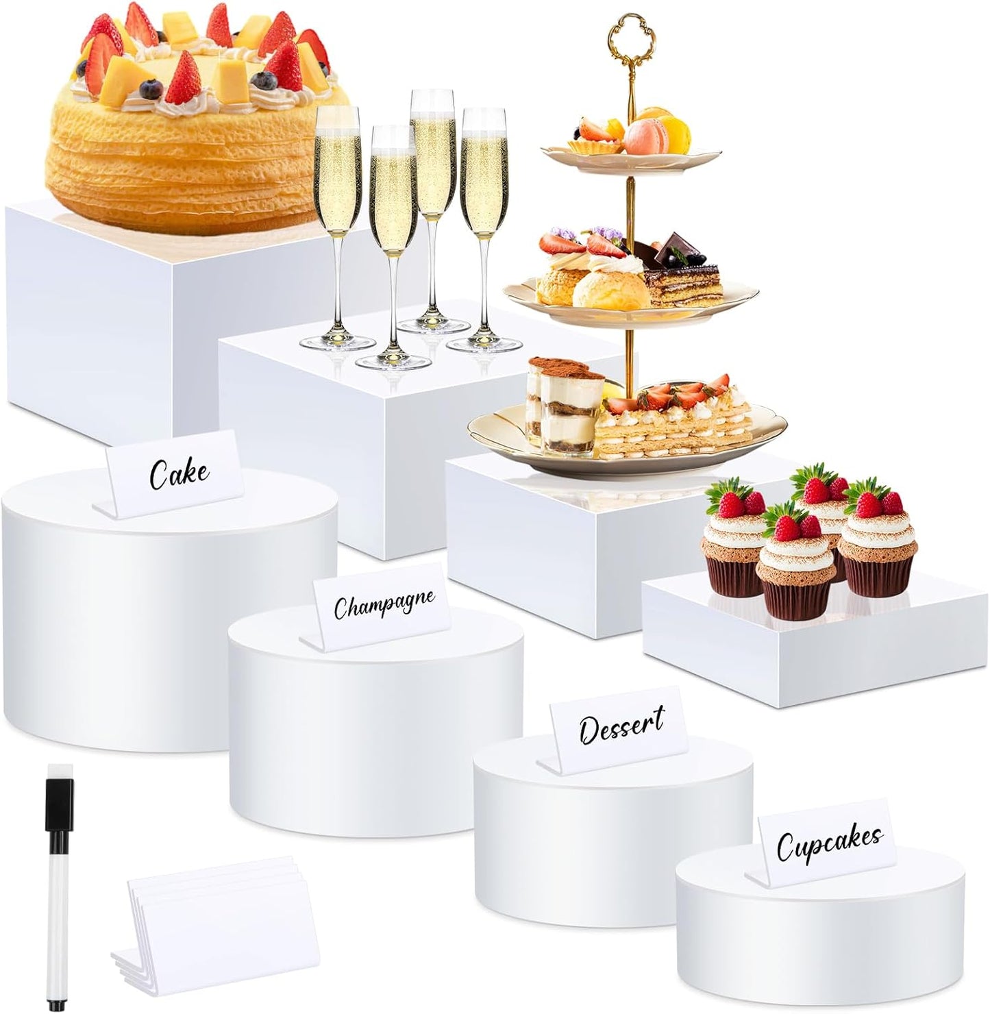 Fantasyon Buffet Risers Set of 8 for Stunning Displays