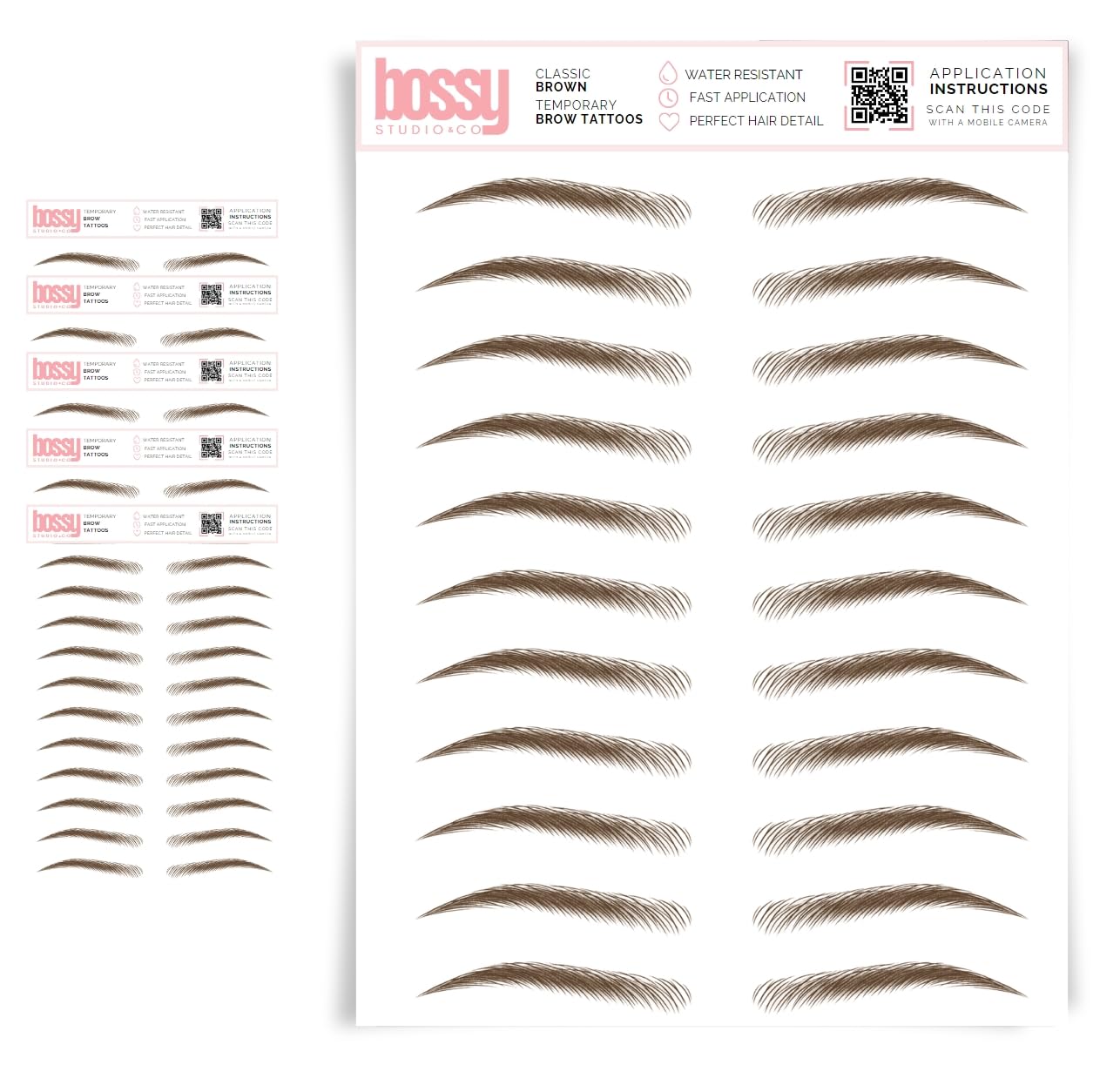5 Pack Waterproof Eyebrow Tattoos for Natural Hair-Like Brows