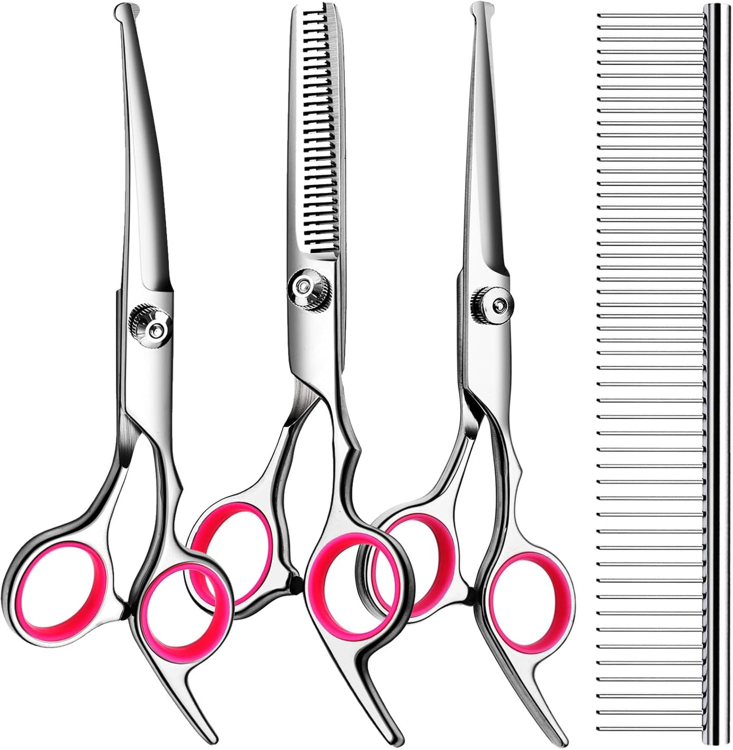 5-in-1 Titanium Coated Pet Grooming Scissors - Safe & Professional