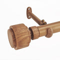 1-1/8 in Faux Wood Curtain Rod with Wood Grain Finials - Adjustable
