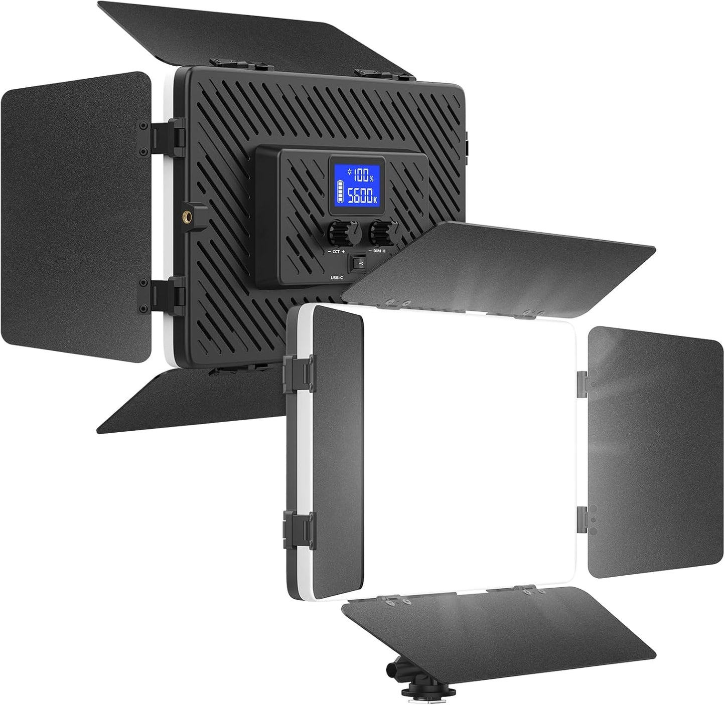 Led Video Light Panel with Barn Doors for Photography and Streaming