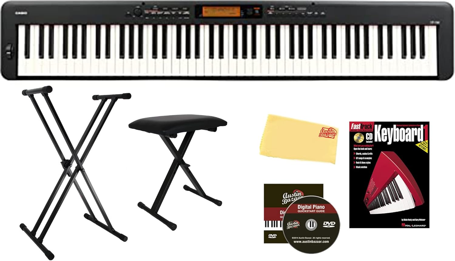 Casio CDP-S360 88-Key Digital Piano Bundle - Black