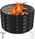 32 Inch Round Galvanized Fire Pit Ring - Foldable Fire Ring