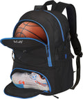 WOLT Basketball Backpack Large Sports Bag with Ball Holder - Durable