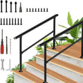 WorldChoice 4 Step Hand Rails for Outdoor Steps - Sturdy Adjustable