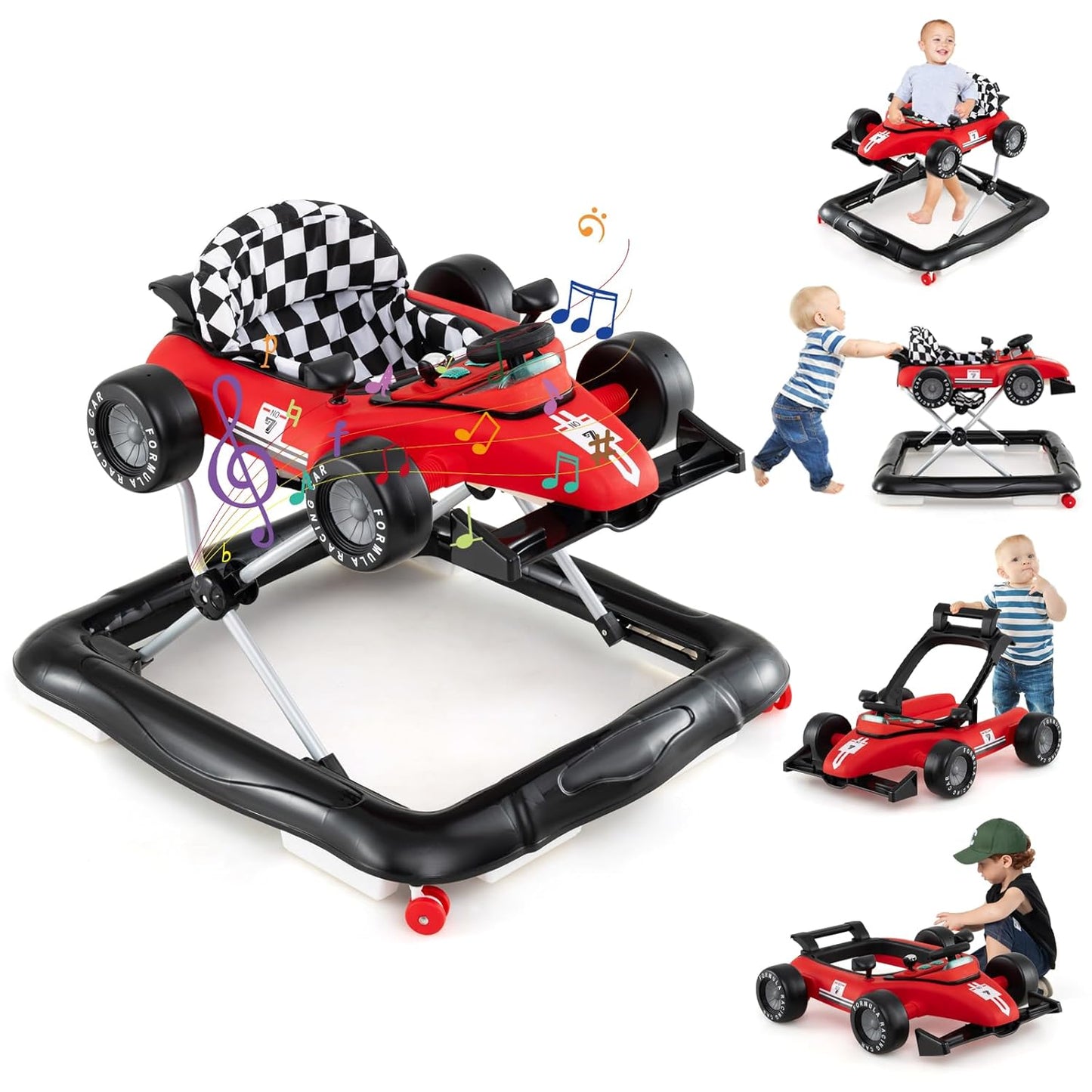 HONEY JOY Baby Walker 4-in-1 Convertible with Adjustable Heights
