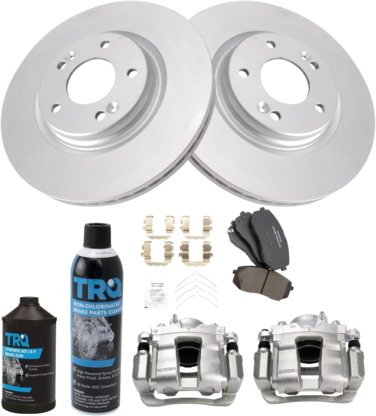 TRQ Front Brake Pad & Rotor Kit for 2016 Kia Optima Vehicles