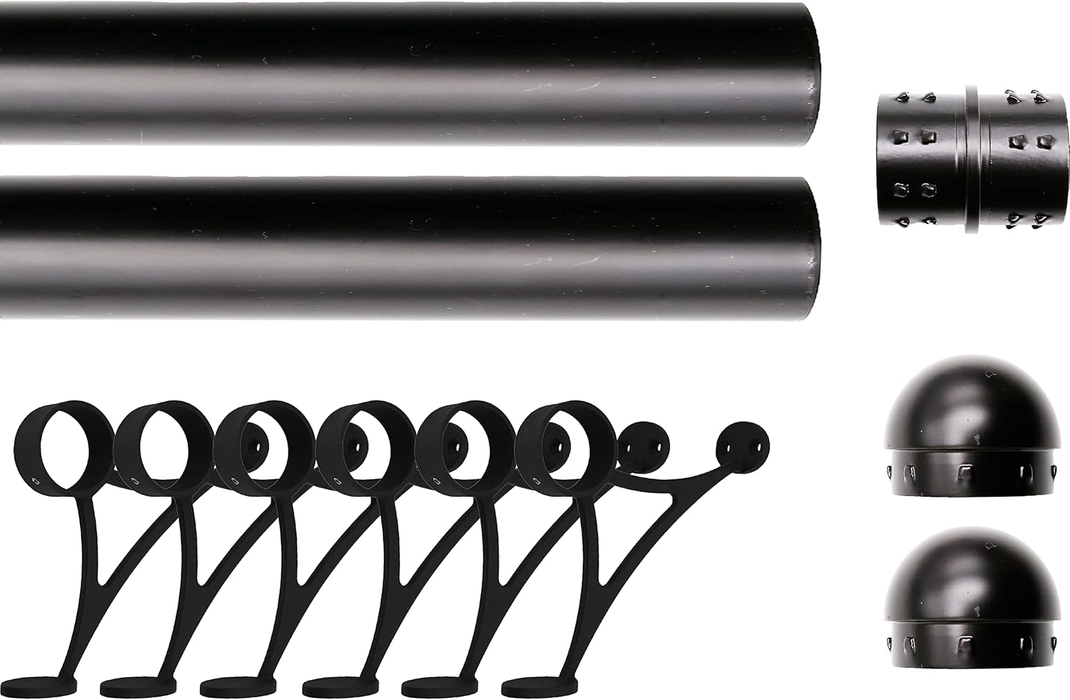 Solid Bar Mount Foot Rail Kit with Matt Black Stainless Steel
