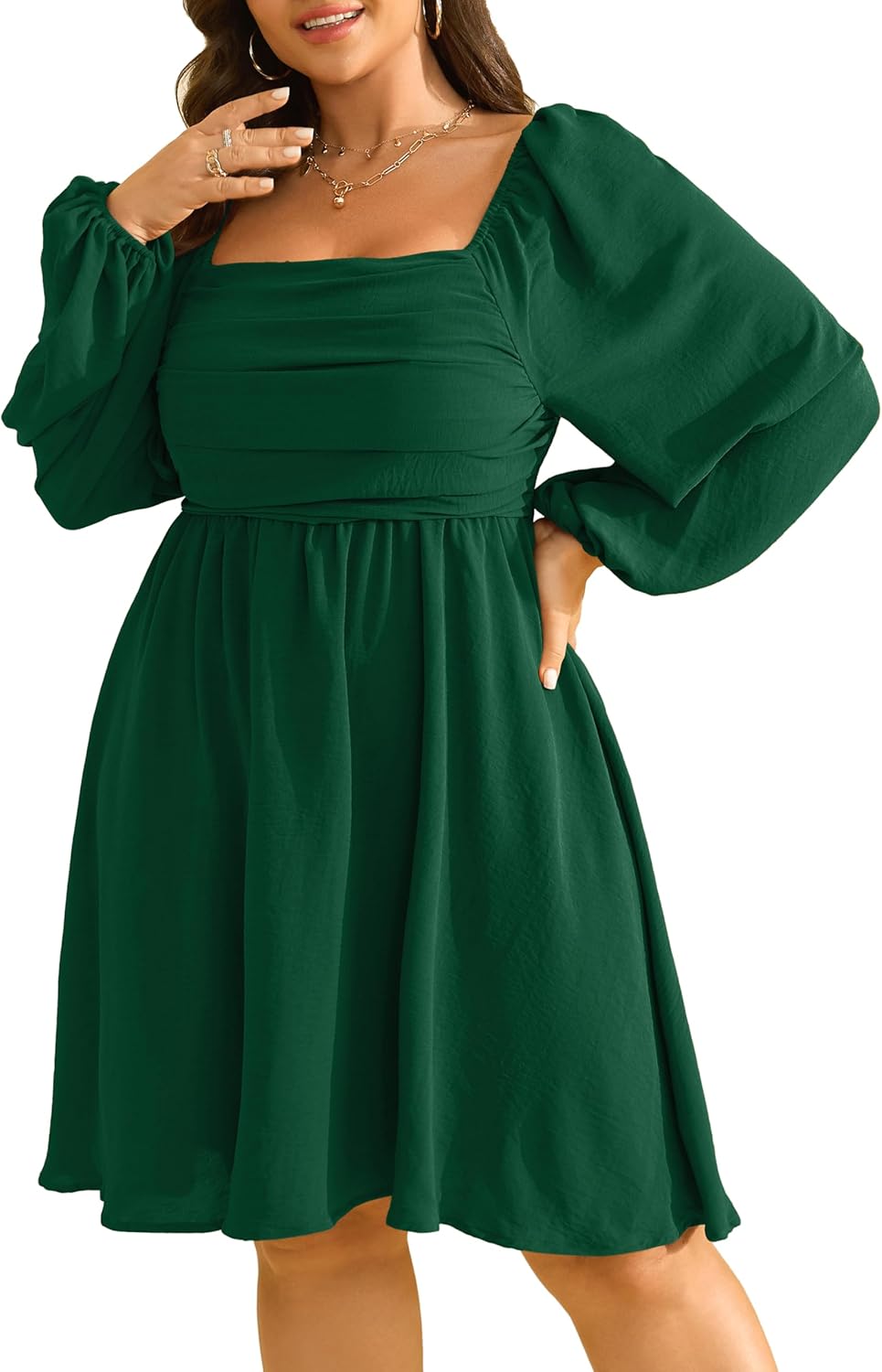 Elegant Plus Size Long Sleeve Mini Dress for Fall Weddings