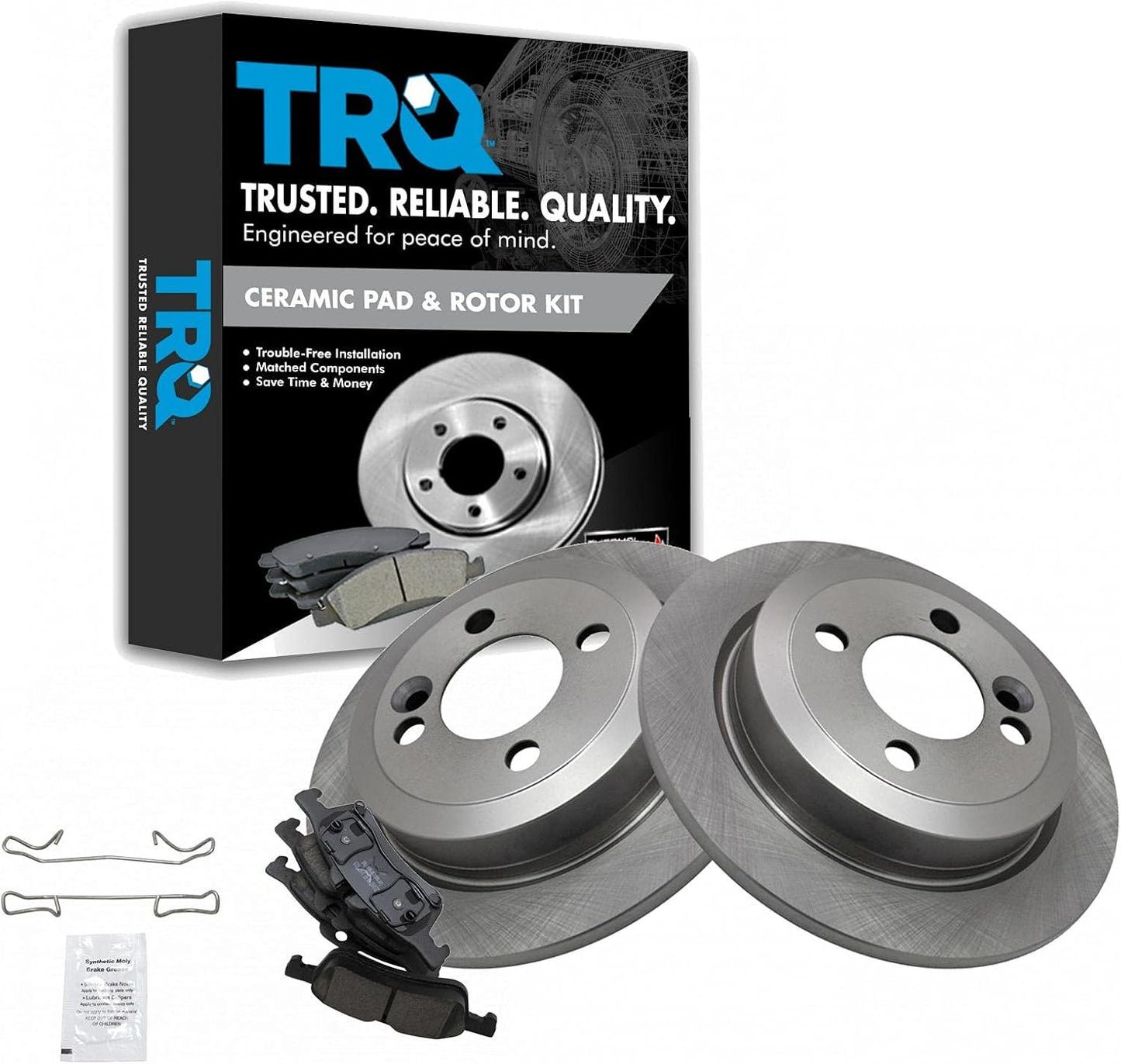 TRQ Rear Brake Pad & Rotor Kit for 2007-2008 Mini Cooper