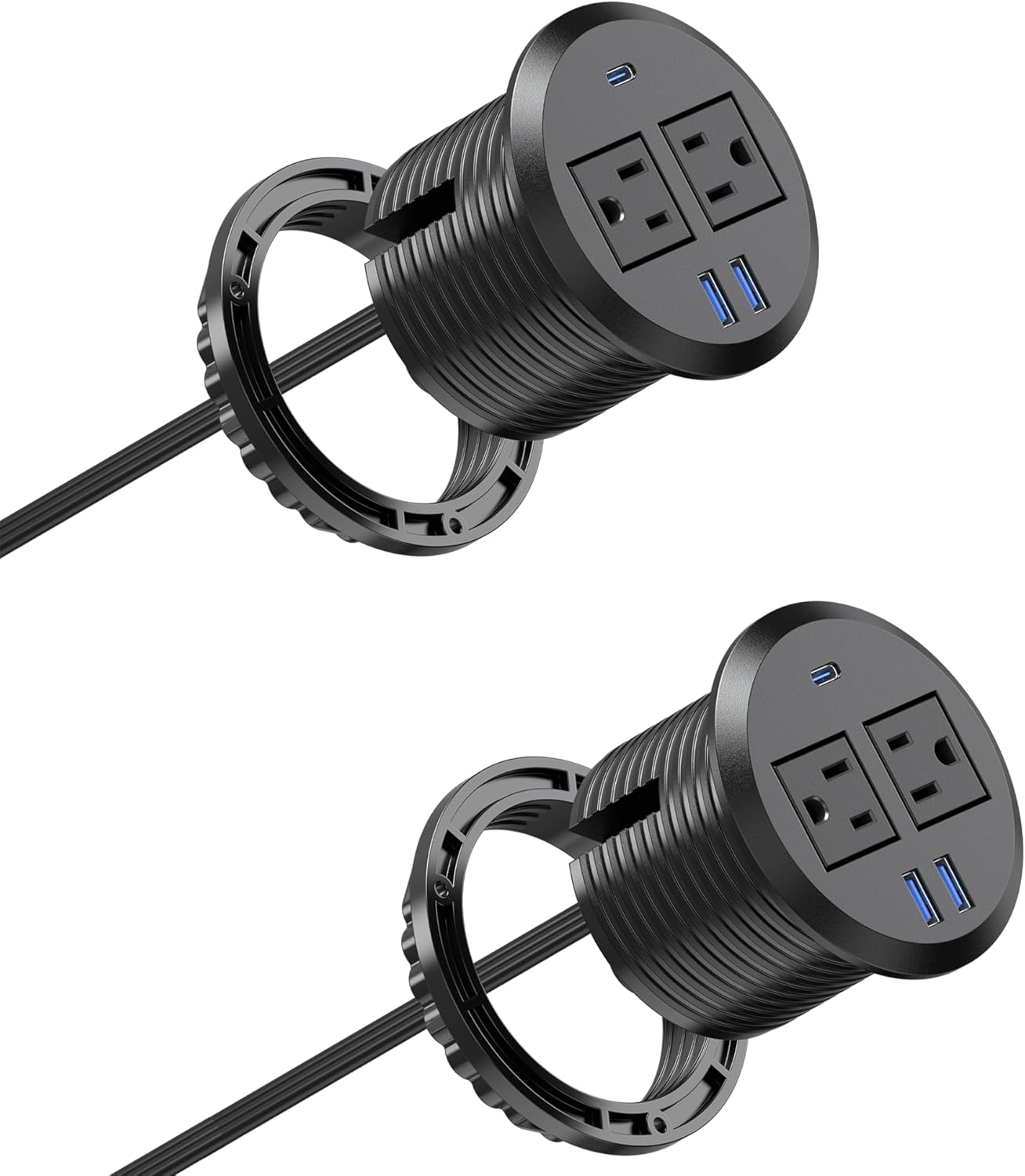 3 inch Desktop Power Grommet with Fast Charging USB Ports