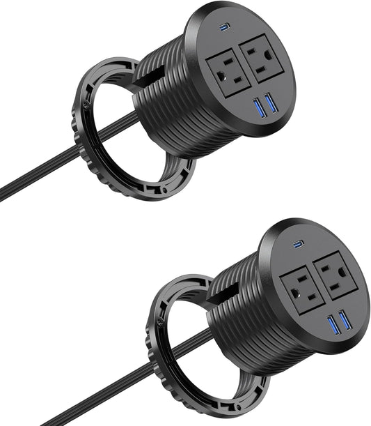 3 inch Desktop Power Grommet with Fast Charging USB Ports