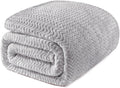 Twin Size Light Grey Soft Fleece Blanket 90x66 in - Cozy All-Season