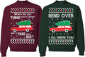 Couples Ugly Christmas Sweatshirt Sweater - Novelty Holiday Prize