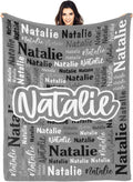 Personalized Flannel Blanket 50in x60in - Custom Name Throw