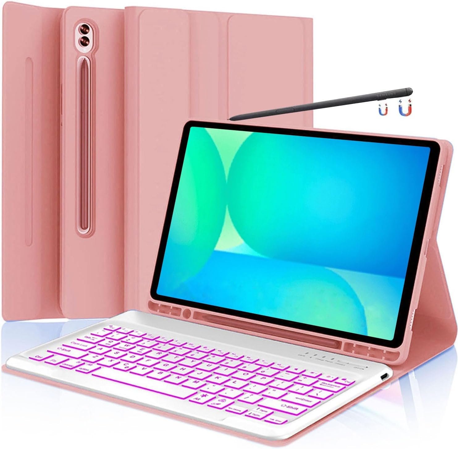 S10 FE Plus Keyboard Case with S-Pen Holder in Rose Gold