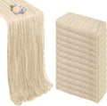 Beige Cheesecloth Table Runner 12 Pack 35 x 120 in - Rustic Sheer