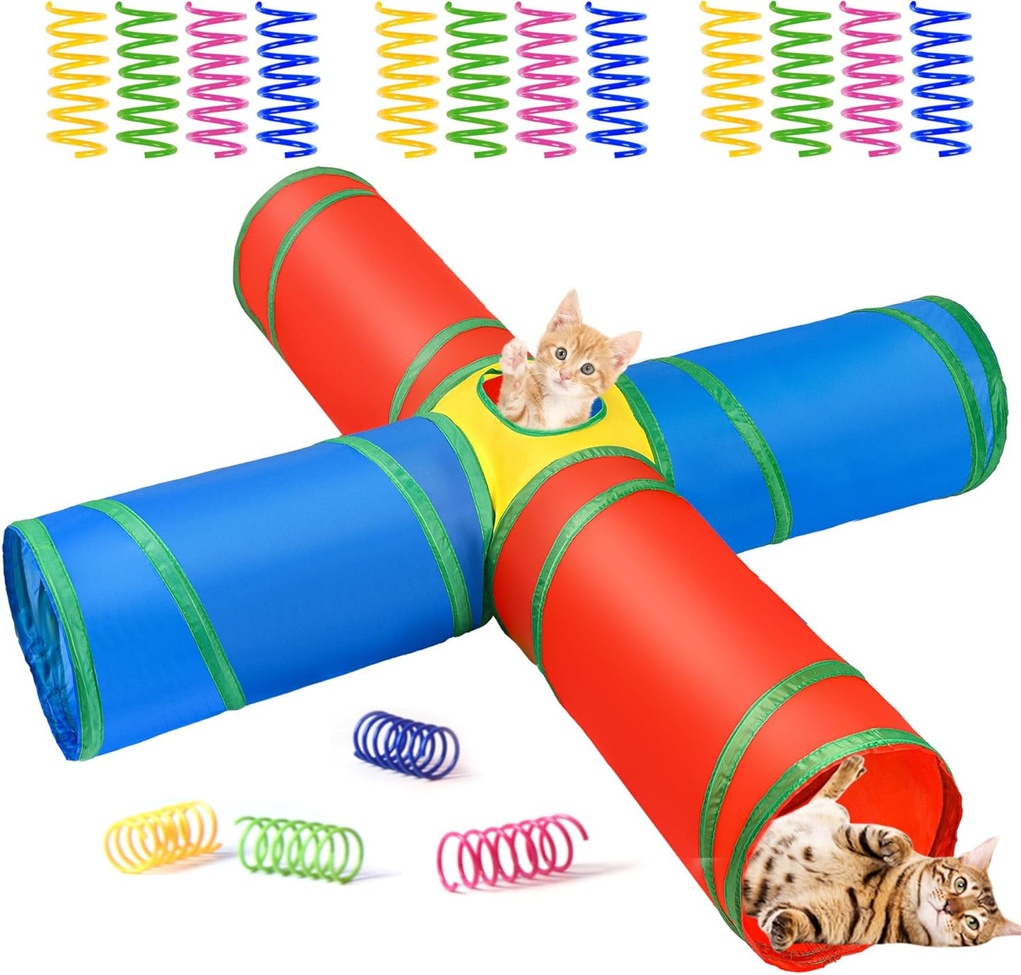 Interactive Cat Tunnel & Springs Set by ZeyZoo